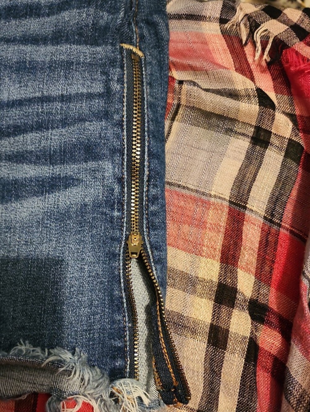 American Eagle Outfitters Dark Blue Distressed Denim Mini Skirt - Picture 5 of 7